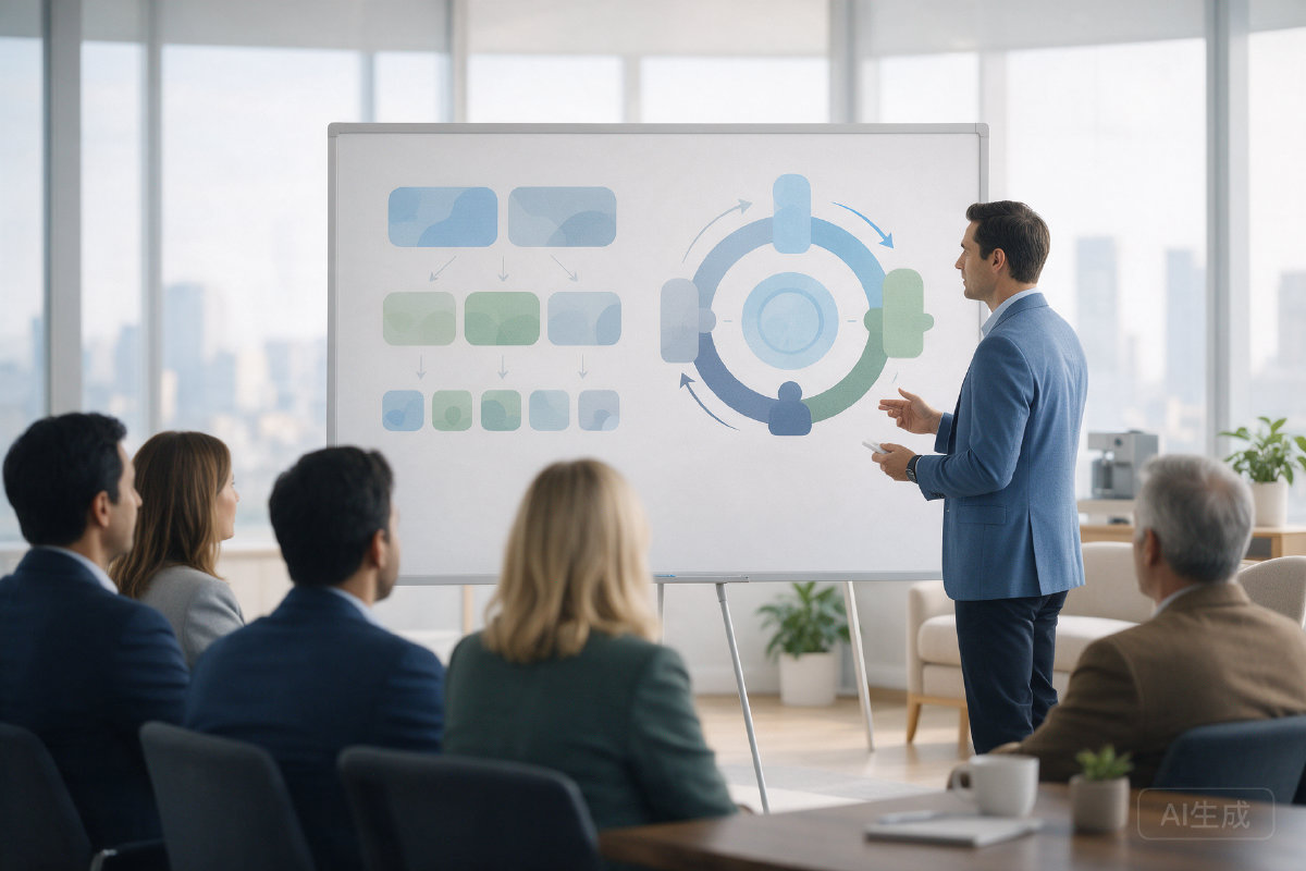 An HR team connecting organizational strategy to team and individual goals through a continuous performance cycle
